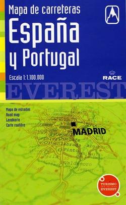 Mapa carreteras de España y Portugal, E 1:1.100.000